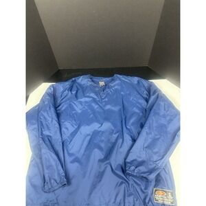 Easton Baseball Jacket Rain Pullover Henley Snap‎ Blue XL Long Sleeve Vented